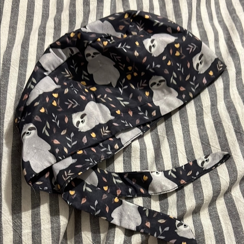 Sloth Print Scrub Cap